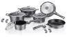Royalty Line RL-ES2014M: 14 Pieces Marble Coating Cookware Set Color : Silver