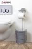 Herzberg HG-KB755: WC-Ständer mit Mülleimer und Toiler-Papierhalterw