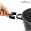 Cheffinger CF-DCS01: 6-teiliges Suppentopf-Set mit Mable-Beschichtung – 20 cm, 24 cm, 28 cm