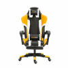 Herzberg HG-8083: Dreifarbiger Gaming- und Bürostuhl mit linearem Akzent Farbe : Gelb