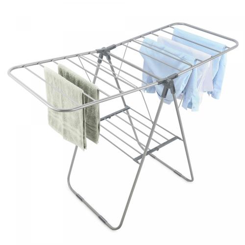 Herzberg HG-04494: 2-Stufiger klappbarer Wäscheständer aus Stahl zum Trocknen von Kleidung