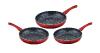 Cenocco Set of 3 Frying Pans with Marble Coating Color : Red