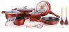 Royalty Line RL-BS1010M: 13 Pieces Ceramic Coated Cookware Set Color : Burgundy