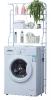 Herzberg HG-03299: Estantería de 3 niveles para lavadora y baño con colgador de toallas Color : Blanco