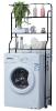Herzberg HG-03299: Estantería de 3 niveles para lavadora y baño con colgador de toallas Color : Negro