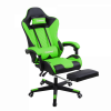 Herzberg Silla de juego y oficina con reposapiés retráctil Color : Verde