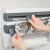 Herzberg HG-03145: Dispensador de toallas de papel, film transparente y papel de aluminio para montaje en pared