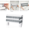 Herzberg HG-03145: Dispensador de toallas de papel, film transparente y papel de aluminio para montaje en pared