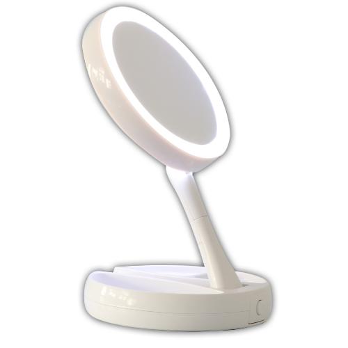 Espejo de tocador, Espejo de tocador con luz LED, Espejo de tocador plegable