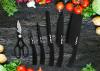 Herzberg  Ensemble de 8 couteaux avec support en acrylique-Noir