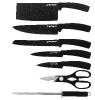 Herzberg Ensemble de 8 couteaux avec support en acrylique - Marbre Noir