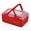 Herzberg Boîte de transport de pâtisseries à emporter en duplex Couleur : Rouge