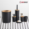Herzberg HG-04456 : Ensemble de salle de bain en bambou 6 pièces - Noir mat
