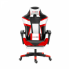 Herzberg HG-8082 : Chaise de Jeu et De Bureau Tricolore Avec Accent en Forme de T Couleur : Rouge