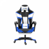 Herzberg HG-8082 : Chaise de Jeu et De Bureau Tricolore Avec Accent en Forme de T Couleur : Bleu