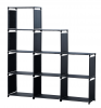 Herzberg 9-Layer Staircase Shelf Book Cabinet Storage Rack - 125x125cm Couleur : Noire