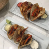 Herzberg HG-04043: Support à Tacos en Acier Inoxydable Avec 2 Tasses