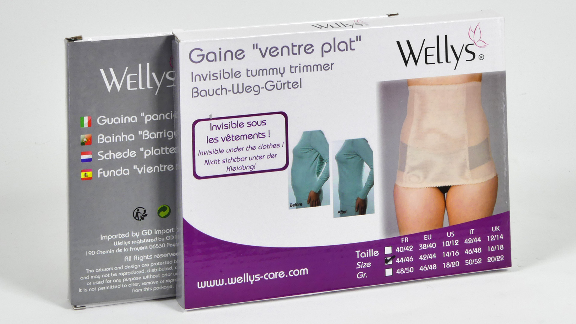 Wellys Invisible Tummy Trimmer/Flat Belly Sheath (44-46 Black)