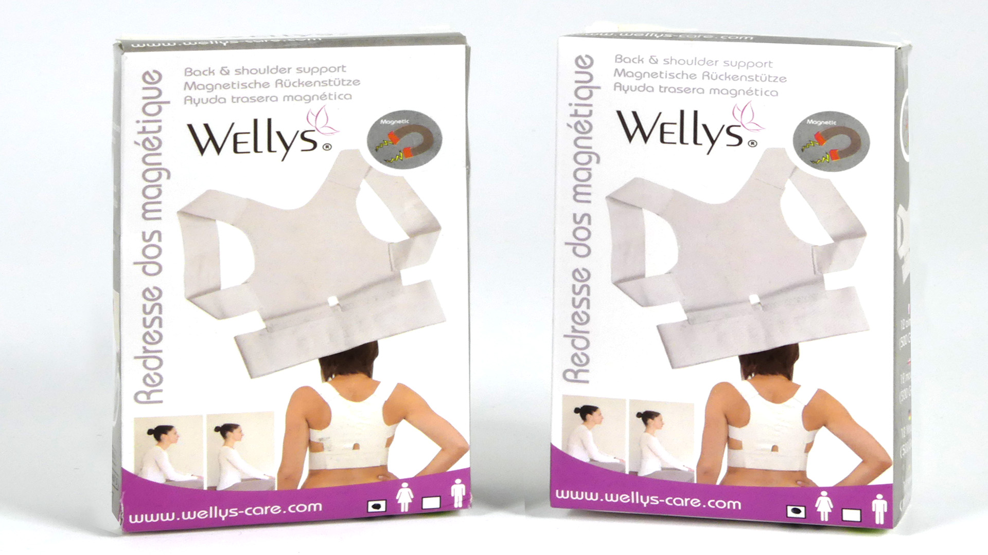 Wellys Corrector de postura magnético y soporte para la espalda - Mujeres