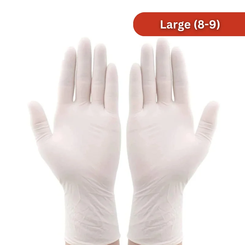 Master Gloves: Paquete de 100 Guantes Desechables de Látex en Polvo - Talla L