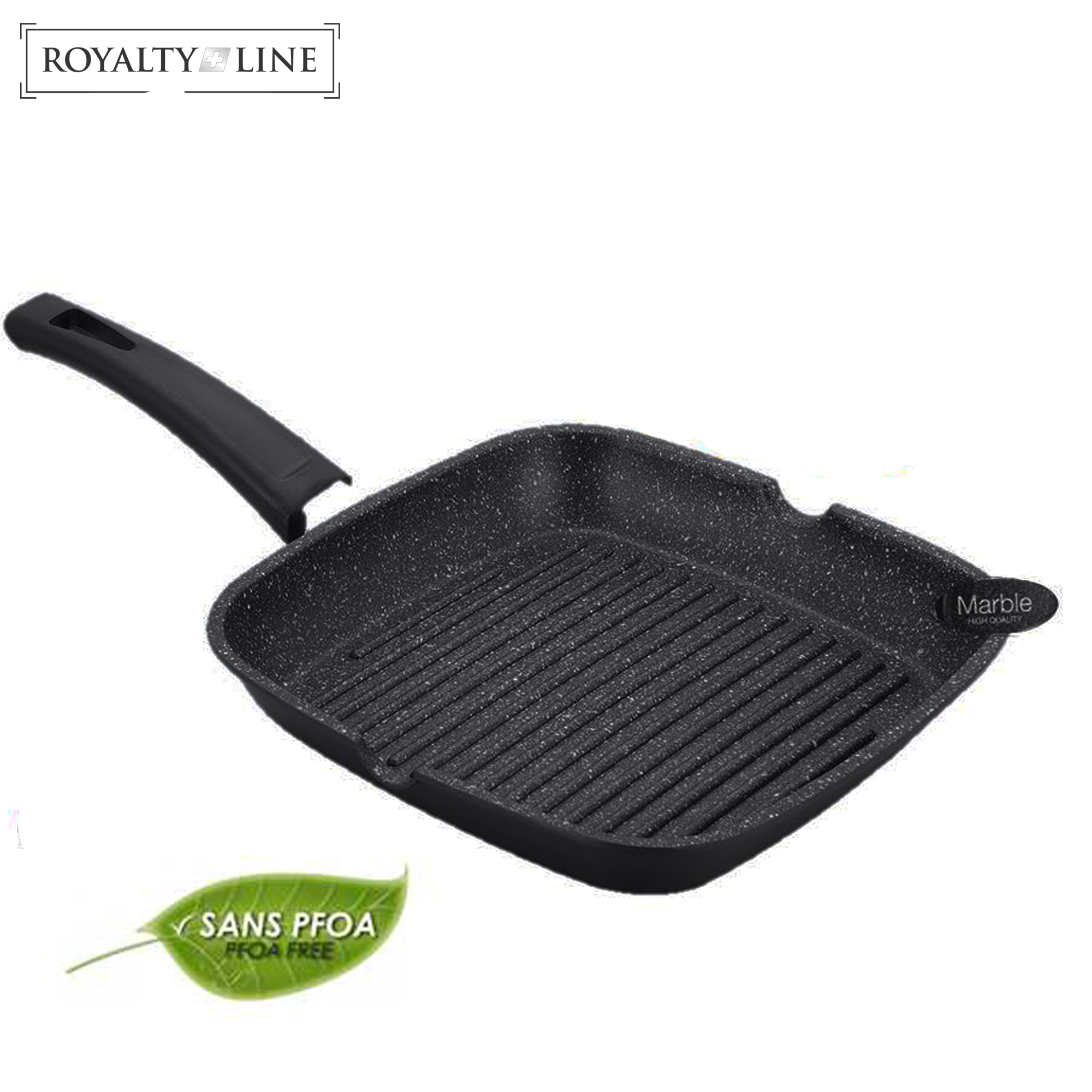 Royalty Line Padella grill da 28 cm con rivestimento in pietra
