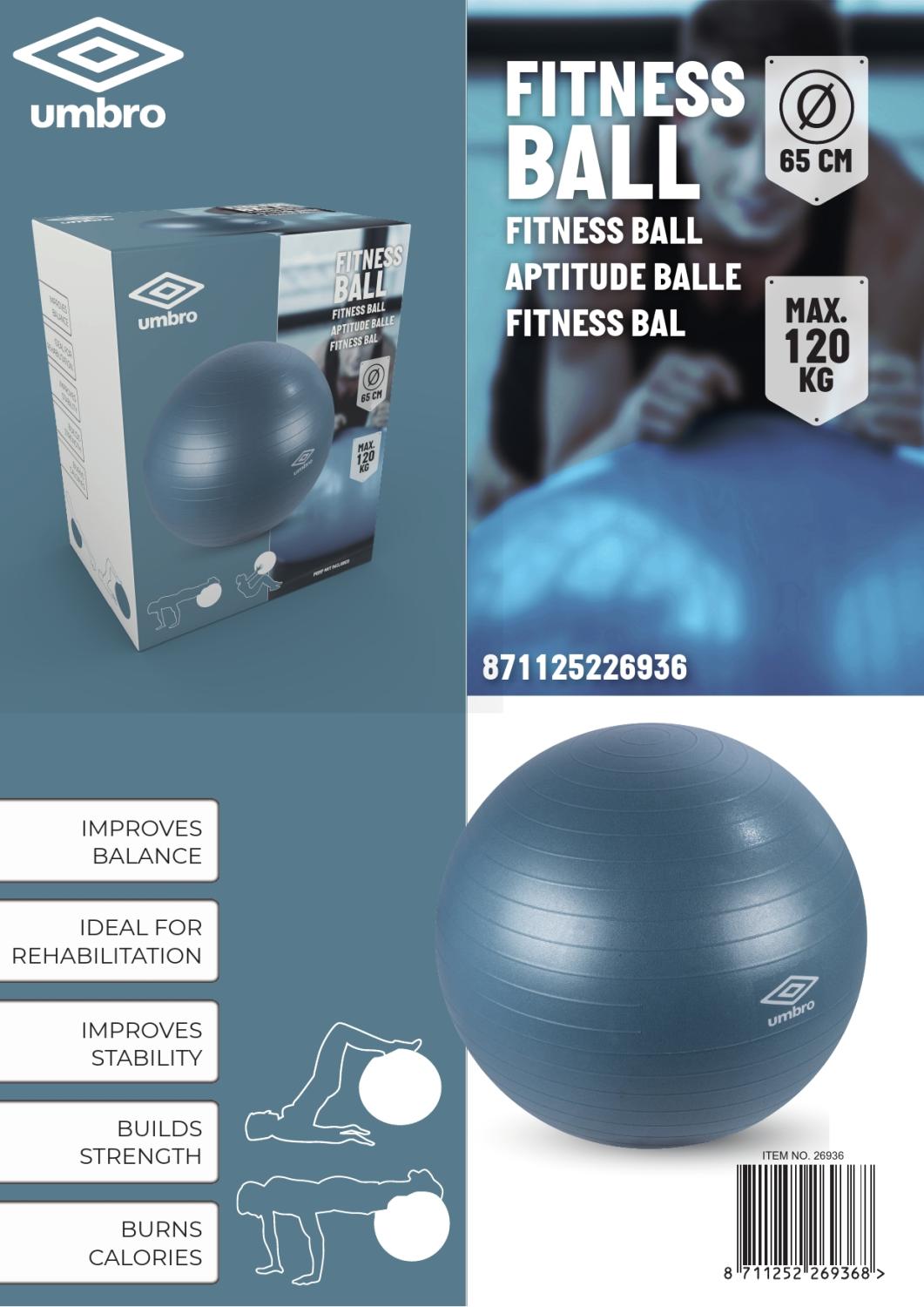 Blauer Fitness-Gymnastikball 65cm