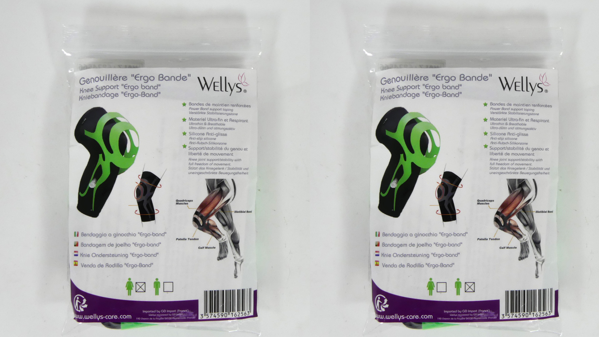 Wellys Knee Support "Ergo band" (mujeres)