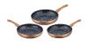 Cenocco Set of 3 Frying Pans with Marble Coating Color : Copper