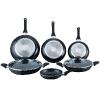 Herzberg 8 Pieces Marble Coated Frying Pan Set Color : Black