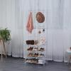 Herzberg Segmented Hallstand Clothes Hanger with 4 Shelves Shoe Rack - 60x155cm