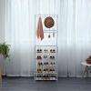 Herzberg Segmented Hallstand Clothes Hanger with 5 Shelves Shoe Rack - 80x173cm