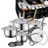 Royalty Line RL-1232: 12 Pieces Stainless Cookware Set