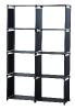 Herzberg 8-Layer Multi-purpose Bookshelf and Storage Rack - 85x125cm Color : Black