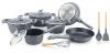 Royalty Line RL-BS1010M: 13 Pieces Ceramic Coated Cookware Set Color : Gray