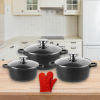 cooking pot, aluminum cooking pot, induction cooking pot, cooking pot with pot holder, cooking pot set