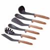 Cheffinger CF-UT02: 6 Pieces Utensil Set with Rotating Stand - Wood