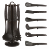 Cheffinger CF-UT03: 6 Pieces Utensil Set with Rotating Stand - Black