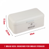Herzberg HG-04418: 4 Pieces Vintage Bread Box and Canister Set - Matte Cream