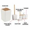 Herzberg HG-04449: 6 Pieces Bamboo Bathroom Set - Matte Cream