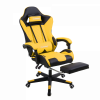 Herzberg Gaming and Office Chair with Retractable Footrest Color : Yellow