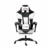 Herzberg HG-8082: Tri-color Gaming and Office Chair with T-shape Accent Color : White