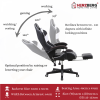 Herzberg HG-8083: Tri-color Gaming and Office Chair with Linear Accent