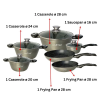 Cheffinger CF-FA1010: 10 Pieces Marble Coated Cookware Set
