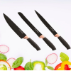 Cheffinger CF-KB01: 7 Pieces Knife Set - Black with Rose Gold Trim