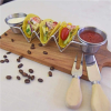Herzberg HG-04043: Stainless Steel Taco Holder with 2 Cups
