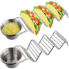 Herzberg HG-04043: Stainless Steel Taco Holder with 2 Cups