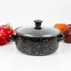 Herzberg HG-04128: 10 Pieces Enamel Kitchen Cooking Pot and Casserole with Glass Lid