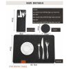 Herzberg HG-04203: 20 Pieces Natural Felt Dining Table Placemat, Cutlery Bag & Coaster Set