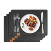Herzberg HG-04203: 20 Pieces Natural Felt Dining Table Placemat, Cutlery Bag & Coaster Set
