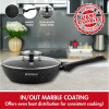 Herzog HR-3612: 32cm Marble Coated Deep Fry Pan with Aroma Knob and Removable Handle